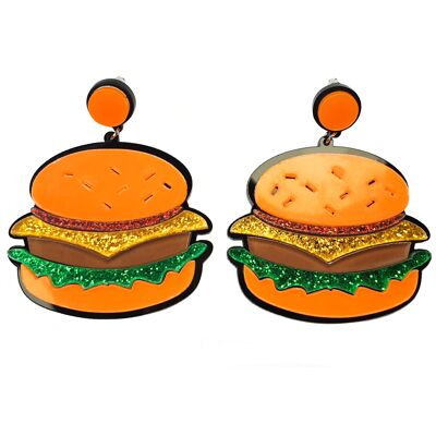 Boucles d'oreilles acryliques Big Ol' Beefy Burger