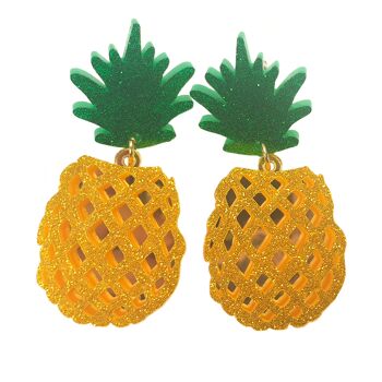 Boucles D'oreilles Ananas Paillettes