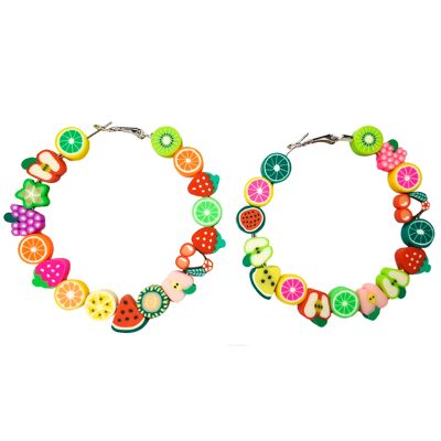 Cute Charm Hoop Earrings - Fruit