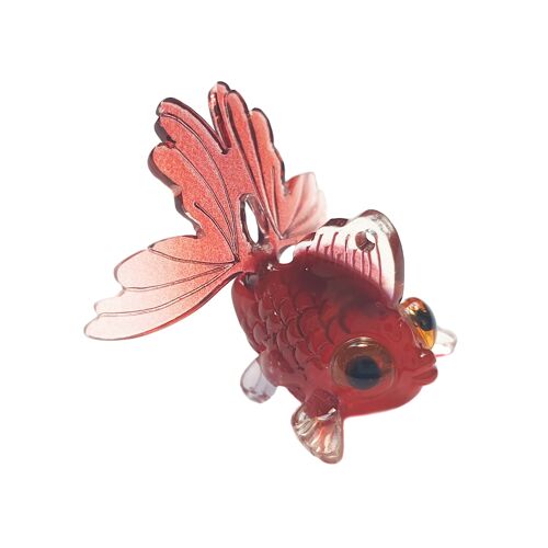 Goldfish Hoop Earrings - Red - Gold Hoop