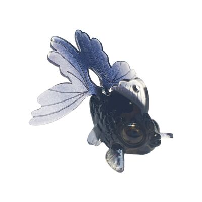 Goldfish Hoop Earrings - Black - SilverHoop