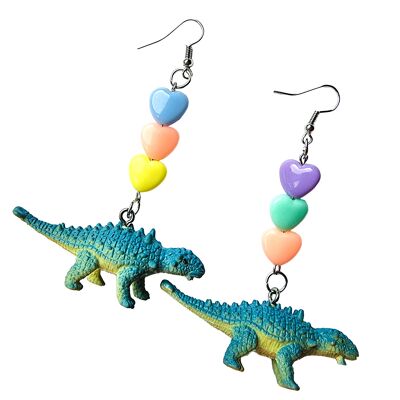 Dinosaur Toy Earrings - Ankylosaurus