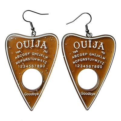 Glitter Resin Ouija Board Earrings - Copper