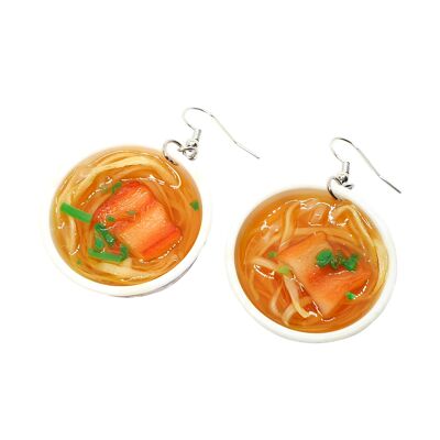 Tasty Ramen Bowl Earrings - Tofu