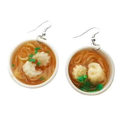 Tasty Ramen Bowl Earrings - Dumpling