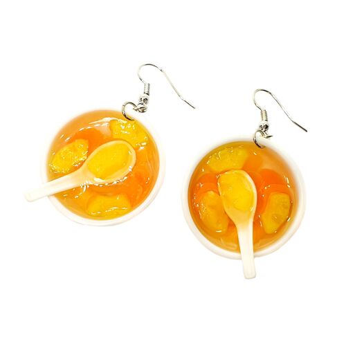 Tasty Ramen Bowl Earrings - Orange