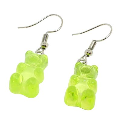 Jelly Belly Gummy Bear Earrings - Green