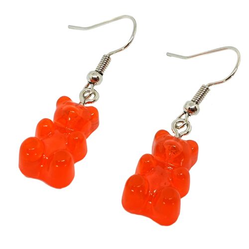 Jelly Belly Gummy Bear Earrings - Red