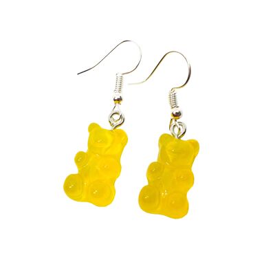 Jelly Belly Gummy Bear Earrings - Yellow