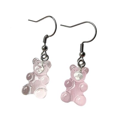Jelly Belly Gummy Bear Earrings - Ice Pink