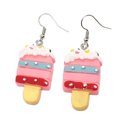 Dinky Ice Cream Earrings - Pink