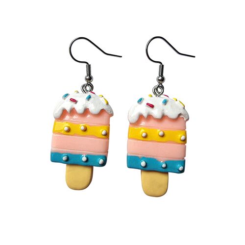 Dinky Ice Cream Earrings - Peach