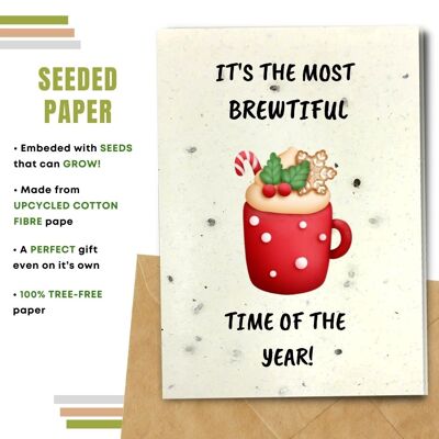 Eco Christmas Card, Brewtiful Time Pack Of 8