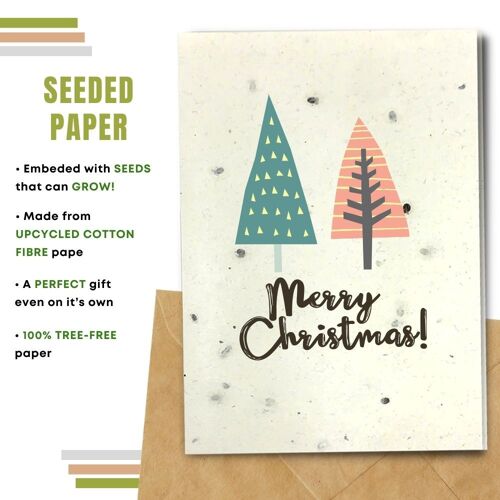 Handmade Christmas Card, Treesmas Pack Of 8
