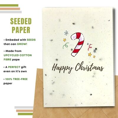 Plastic Free Christmas Card, Sugar Cane Pack Of 8
