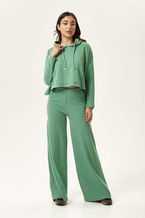 Liquorish wide-leg tracksuit pant in green - L