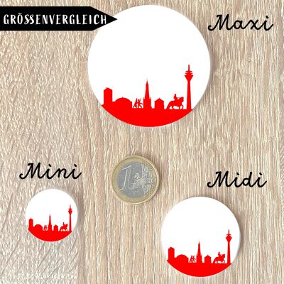 Dusseldorf skyline red magnet