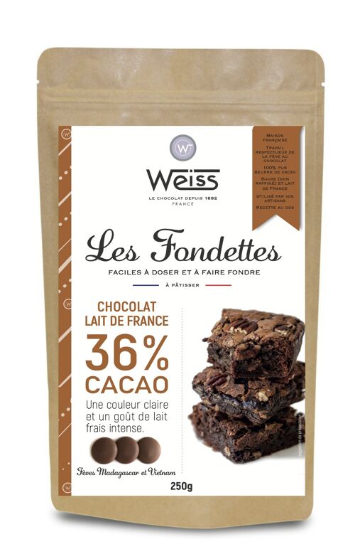 Sachet chocolat au lait à pâtisser  36% - 250g