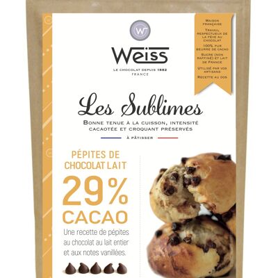 Bolsa de chips de chocolate con leche Sublimes 29% - 250g