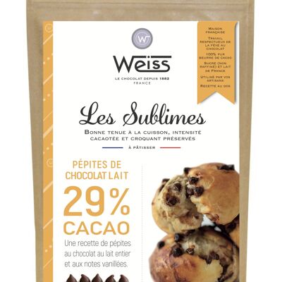 Bolsa de chips de chocolate con leche Sublimes 29% - 250g