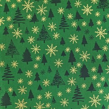 Arbres de Noël et flocons de neige - Vert - Petit 2