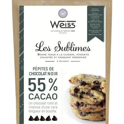 Bag of Sublimes dark chocolate chips 55% - 250g