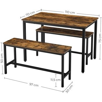 Table à manger de Nancy avec 2 bancs 5