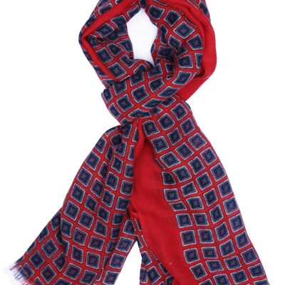 Wool scarf with printed patterns 2