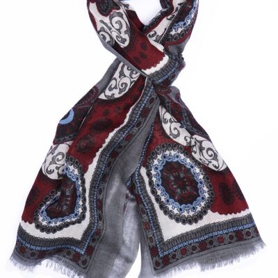 Oriental pattern wool scarf