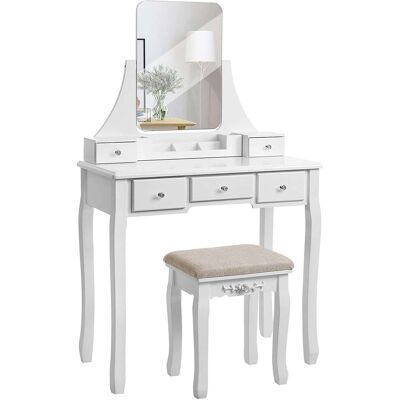 Nancy's Boston Dressing Table – Make Up Table For Women – White Dressing Table With Mirror