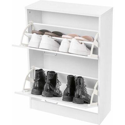 Armoire à chaussures de Nancy - Étagère à chaussures pour 12 paires de chaussures - Cabinet de bois de Nancy