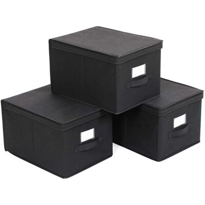 Nancy's Storage Box With Lid Black
