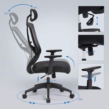 Chaise de bureau ergonomique de luxe Nancy II 4