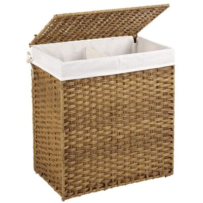 Nancy's Bamboo laundry basket with 2 compartments