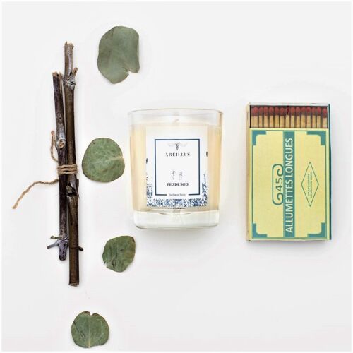 Bougie parfumée - Jardin en hiver - Feu de bois - 45h - 180g