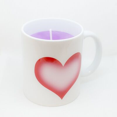 Vela taza corazón