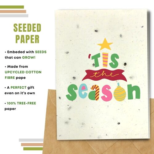 Eco Christmas Card, Season Tis Pack Of 8