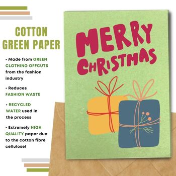 Carte de Noël écologique, joyeux cadeaux paquet de 8 6