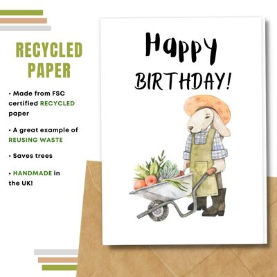Happy Birthday Card, Gardening Bunny Pack Of 8