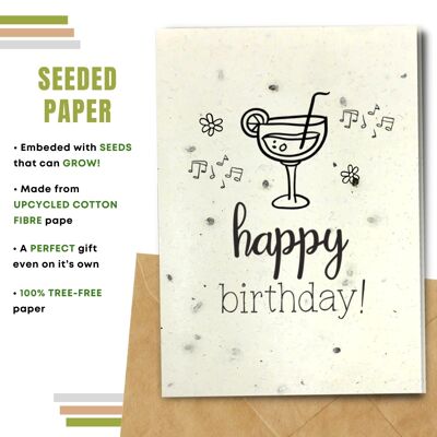 Happy Birthday Card, Cheers Pack Of 8