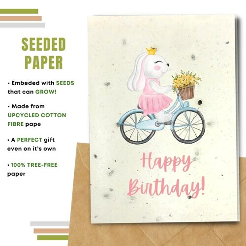 Happy Birthday Card, Princess with Bicycle Pack Of 8