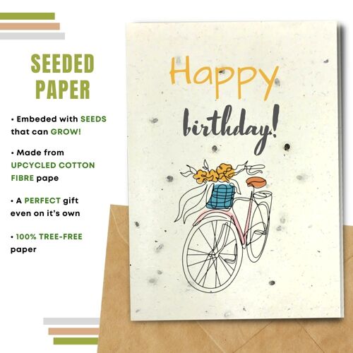 Happy Birthday Card, Bicycle Pack Of 8