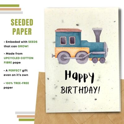 Happy Birthday Card, Toy Train Pack Of 8