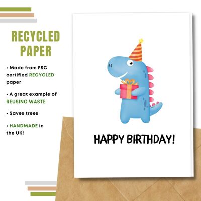 Happy Birthday Card, Blue Dino