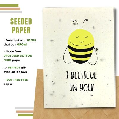 Eco Friendly Greeting Card, I Beelieve In You Pack Of 8