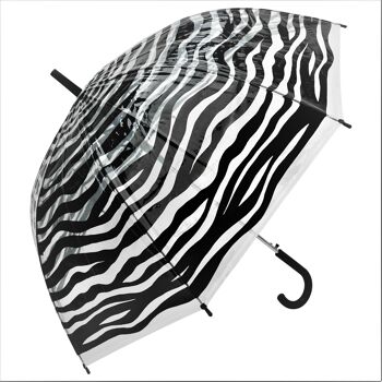Parapluie - Zebra Print Transparent Straight, Regenschirm, Parapluie, Paraguas 1