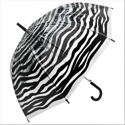 Umbrella - Zebra Print Transparent Straight,  Regenschirm, Parapluie, Paraguas