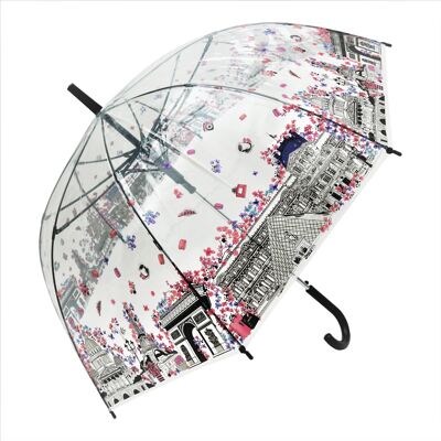 Umbrella - Paris In Bloom Transparent,  Regenschirm, Parapluie, Paraguas