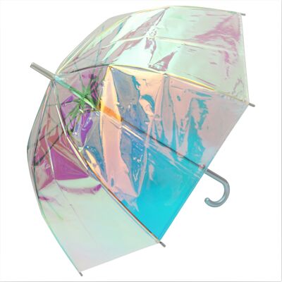 Regenschirm - Iridescent Transparent Straight, Regenschirm, Parapluie, Paraguas