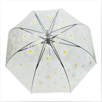 Parapluie - Daisy Print Clear Straight, Regenschirm, Parapluie, Paraguas 1